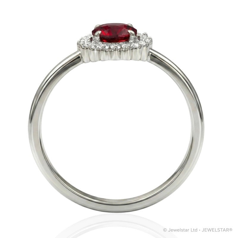 R-25522-RU-W    Diamond & Ruby Cluster Ring