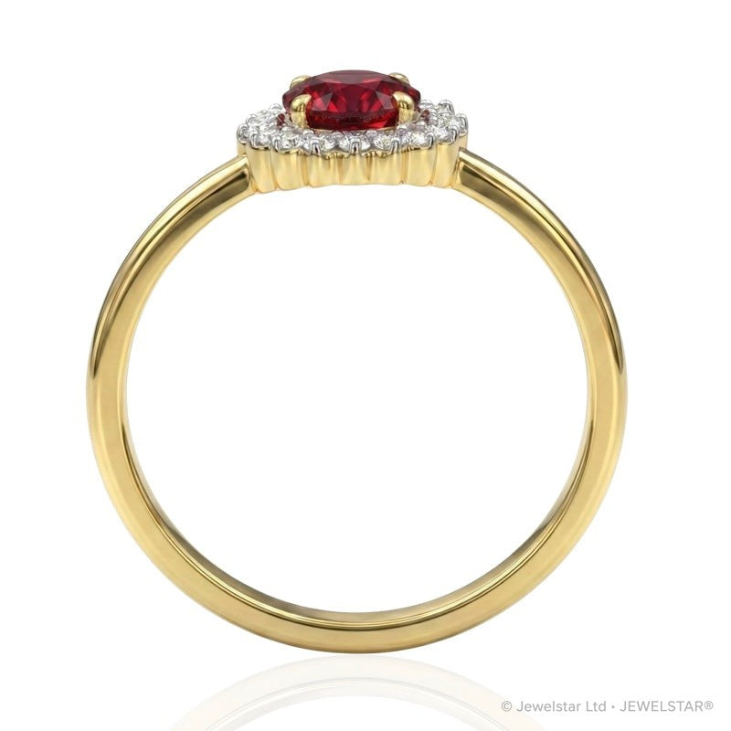 R-25522-RU-Y    Diamond & Ruby Cluster Ring
