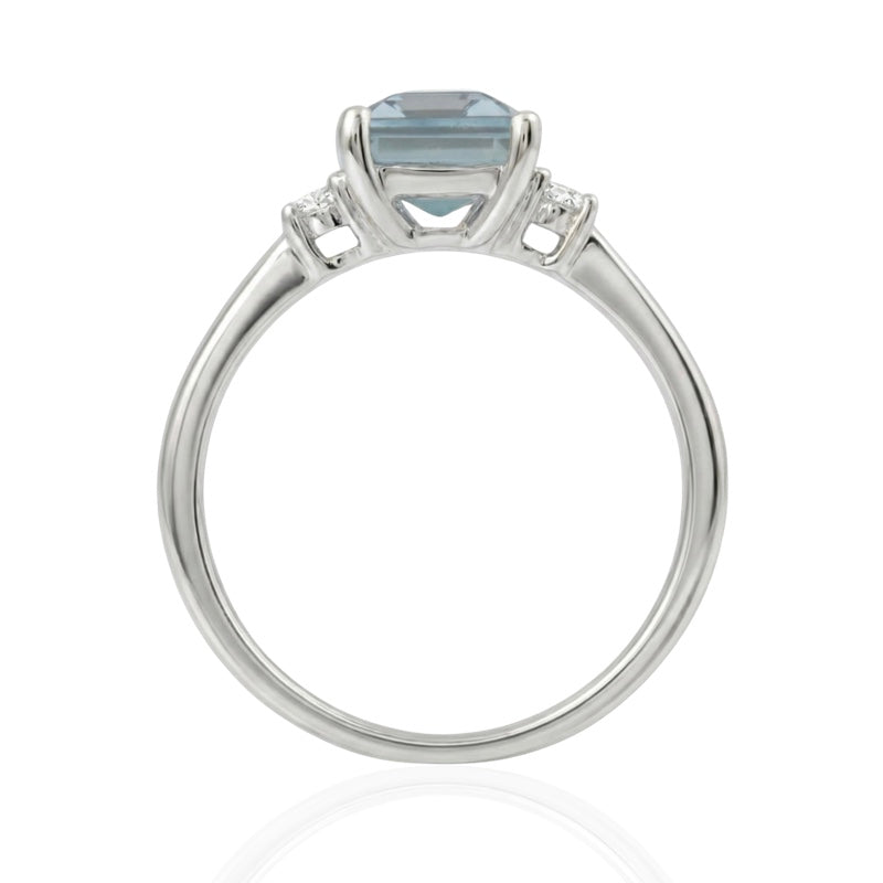 R-26320-BT-W  Diamond & Blue Topaz Three Stone Ring