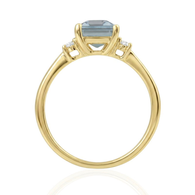 R-26320-BT-Y  Diamond & Blue Topaz Three Stone Ring