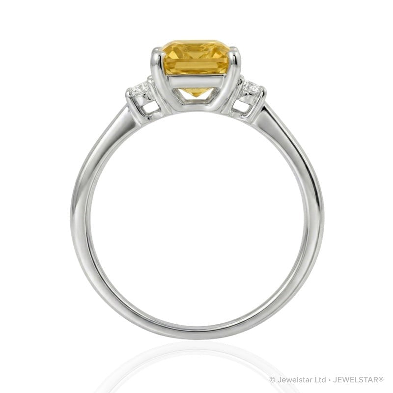 R-26320-CT-W  Diamond & Citrine Three Stone Ring