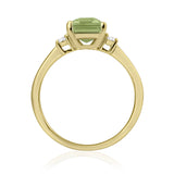 R-26320-PD-Y  Diamond & Peridot Three Stone Ring