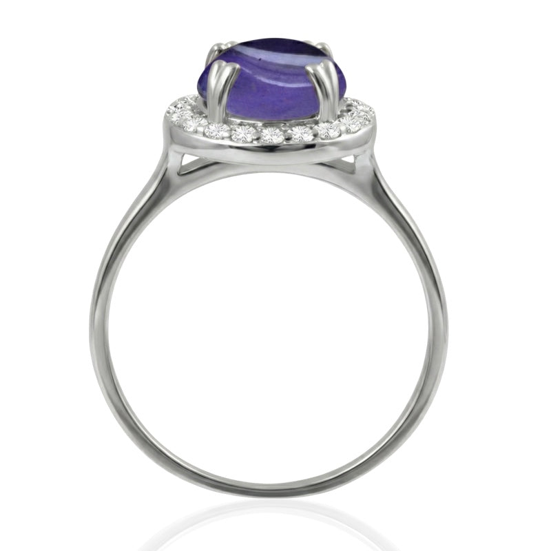 R-42121-AM-W  Diamond & Amethyst Dress Ring