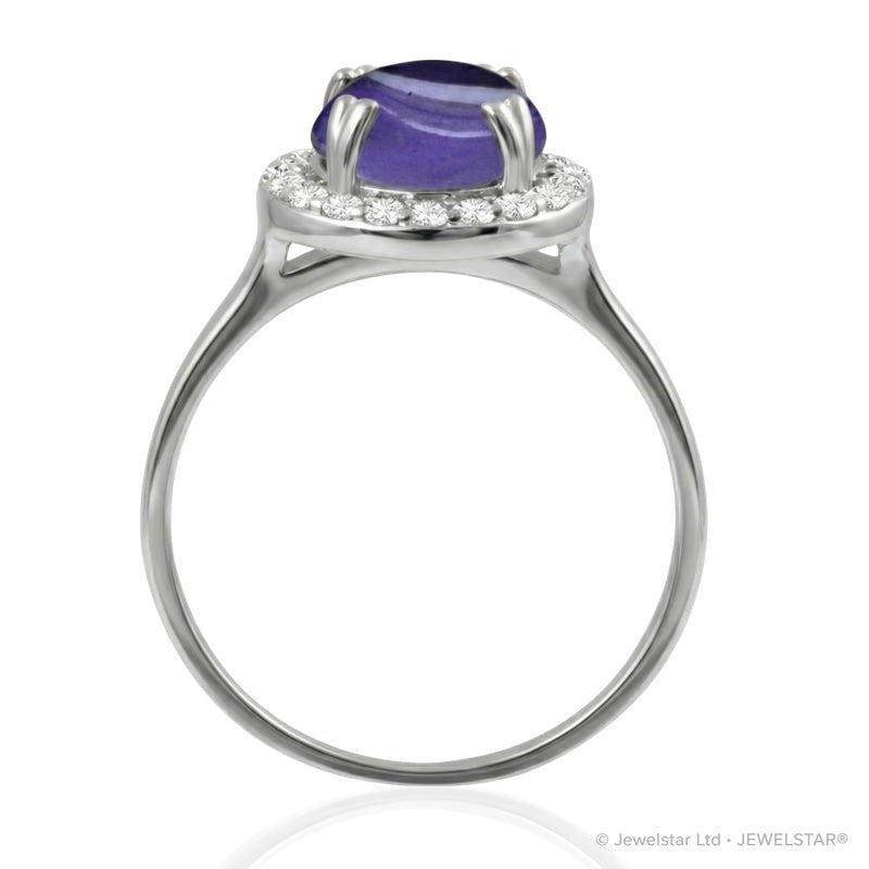 R-42121-AM-W  Diamond & Amethyst Dress Ring