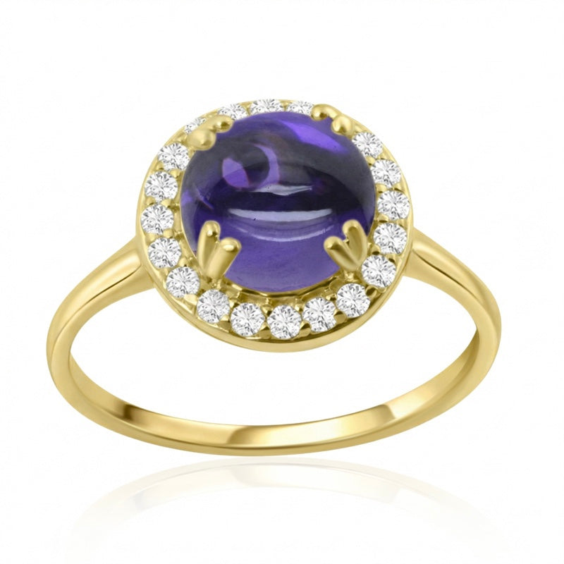 R-42121-AM-Y  Diamond & Amethyst Dress Ring