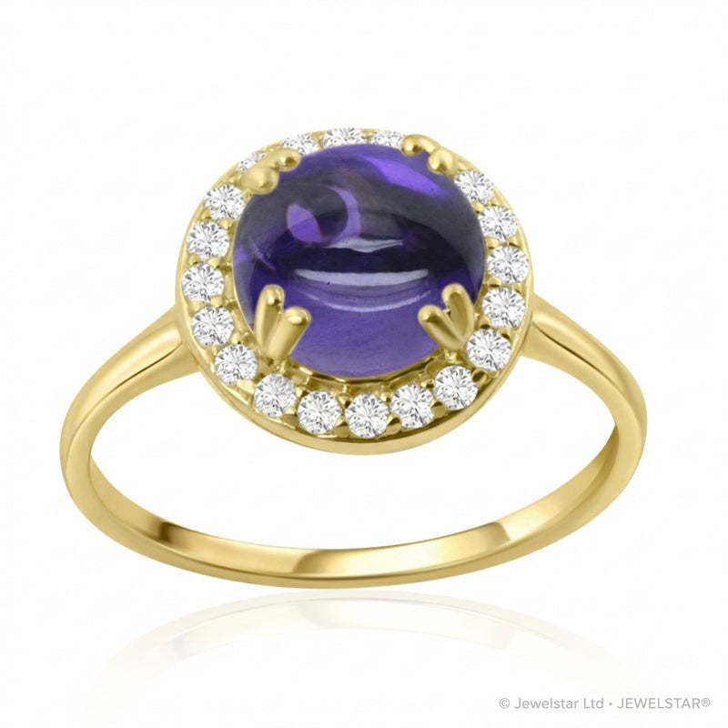 R-42121-AM-Y  Diamond & Amethyst Dress Ring