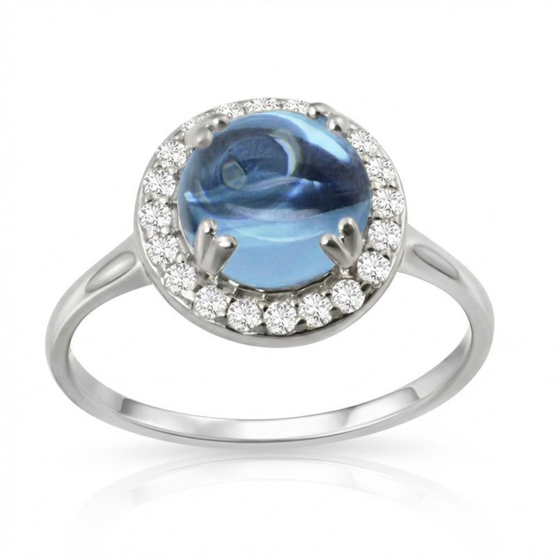R-42121-BT-W  Diamond & Blue Topaz Dress Ring