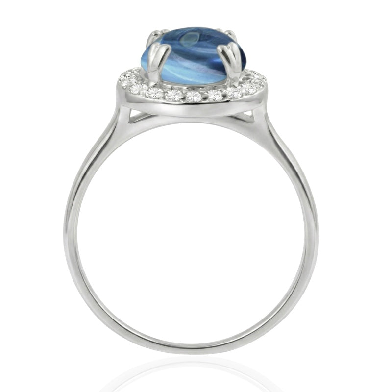 R-42121-BT-W  Diamond & Blue Topaz Dress Ring