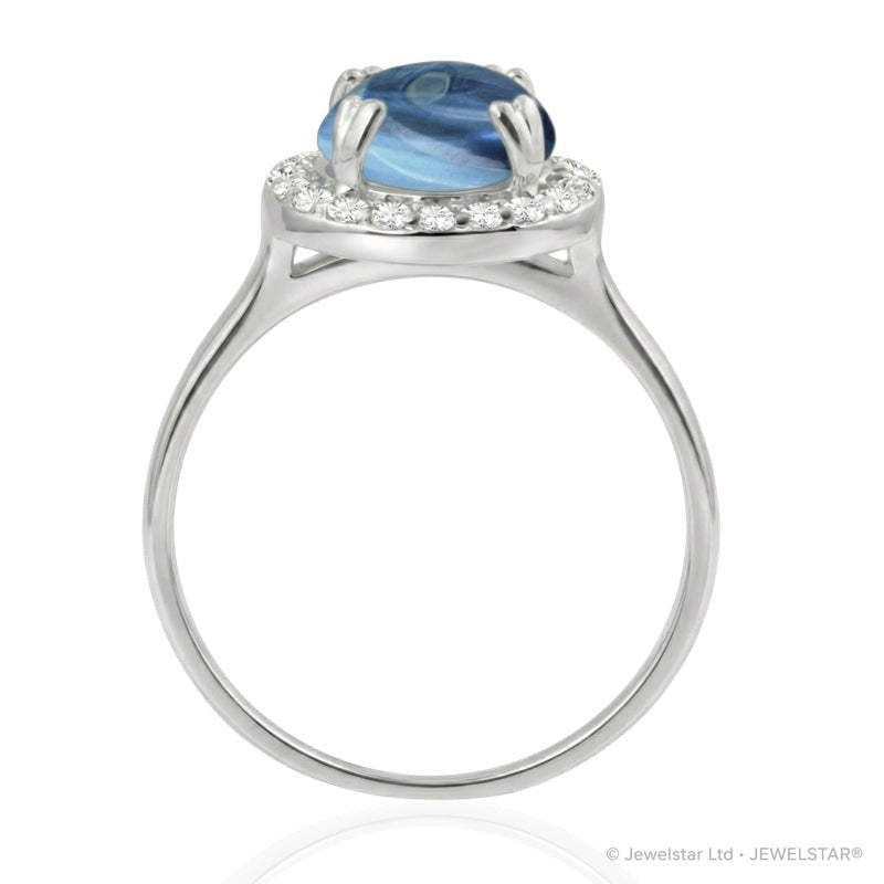 R-42121-BT-W  Diamond & Blue Topaz Dress Ring