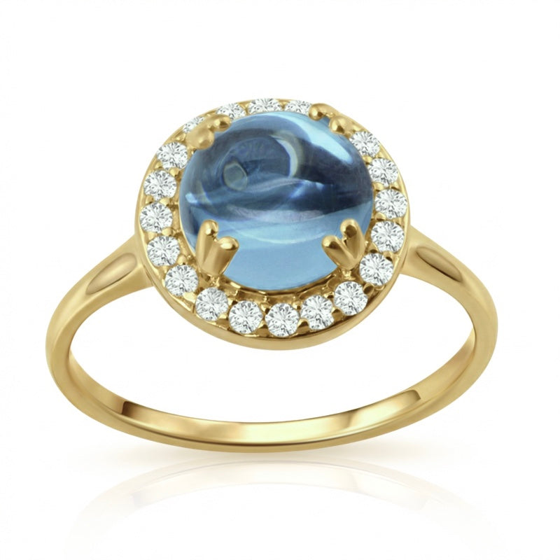 R-42121-BT-Y  Diamond & Blue Topaz Dress Ring