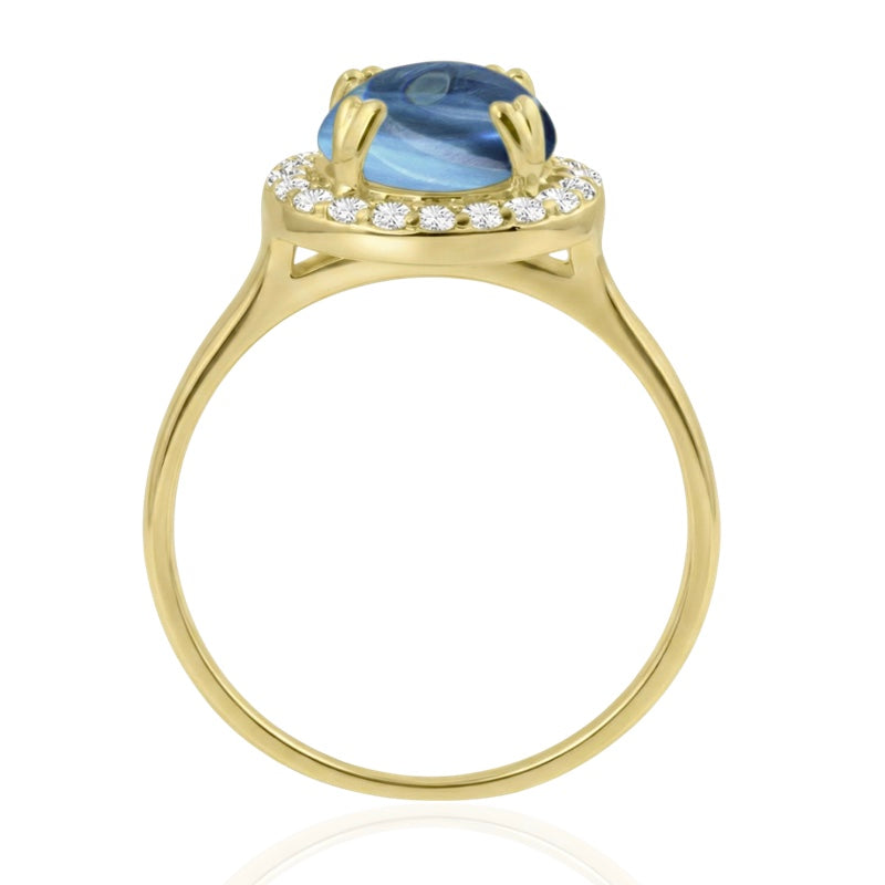 R-42121-BT-Y  Diamond & Blue Topaz Dress Ring