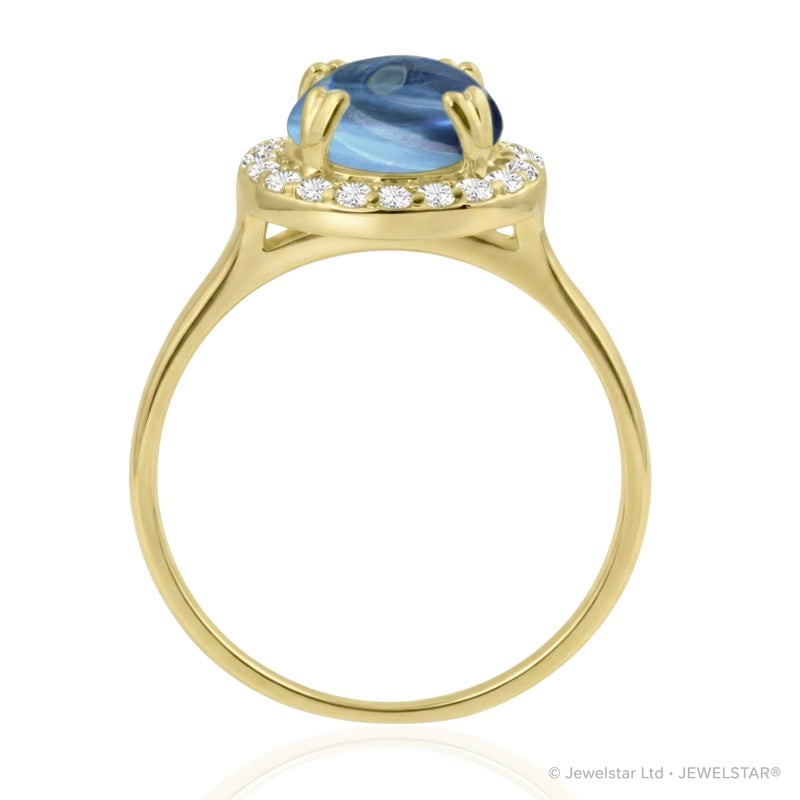 R-42121-BT-Y  Diamond & Blue Topaz Dress Ring