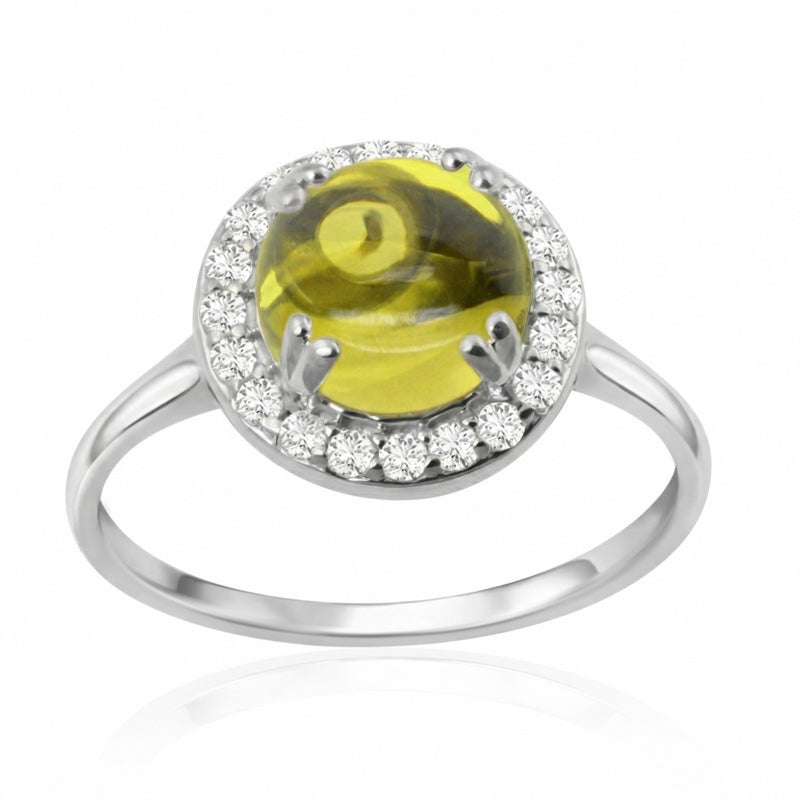 R-42121-CT-W  Diamond & Citrine Dress Ring