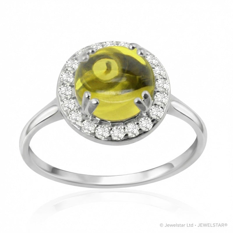 R-42121-CT-W  Diamond & Citrine Dress Ring