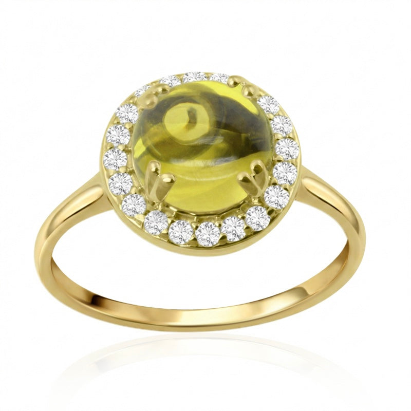 R-42121-CT-Y  Diamond & Citrine Dress Ring