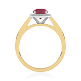 R-42346-RU-Y  Diamond & Ruby Halo Ring