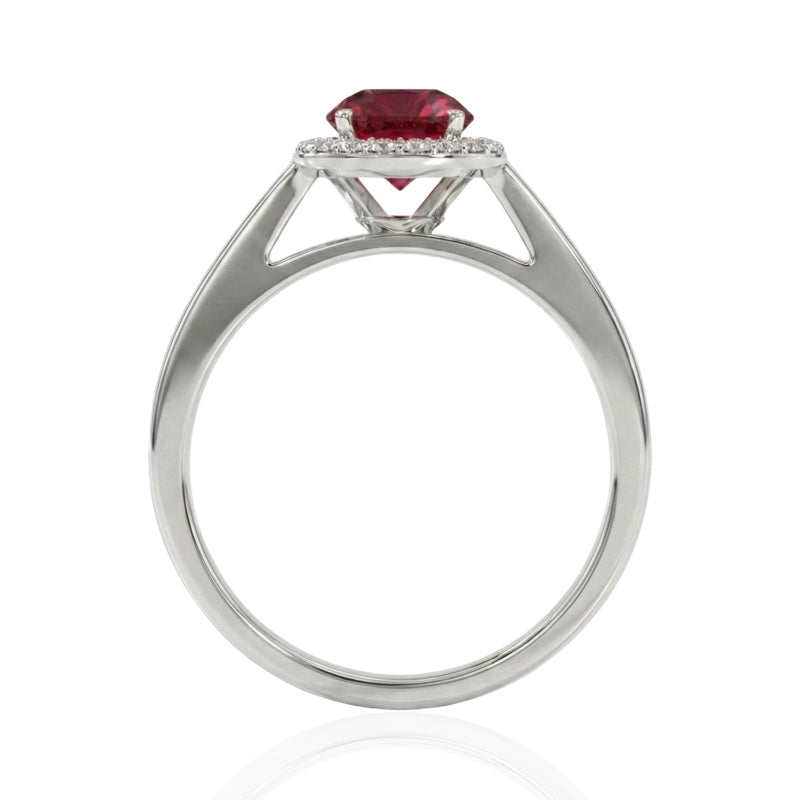 R-42346-RU-W   Diamond & Ruby Cluster Ring