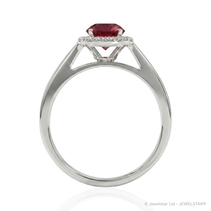 R-42346-RU-W   Diamond & Ruby Cluster Ring