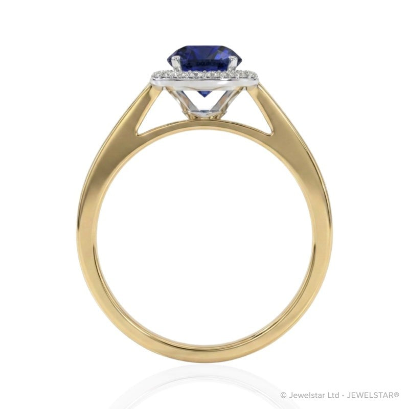 R-42346-SA-Y  Diamond & Sapphire Cluster Ring
