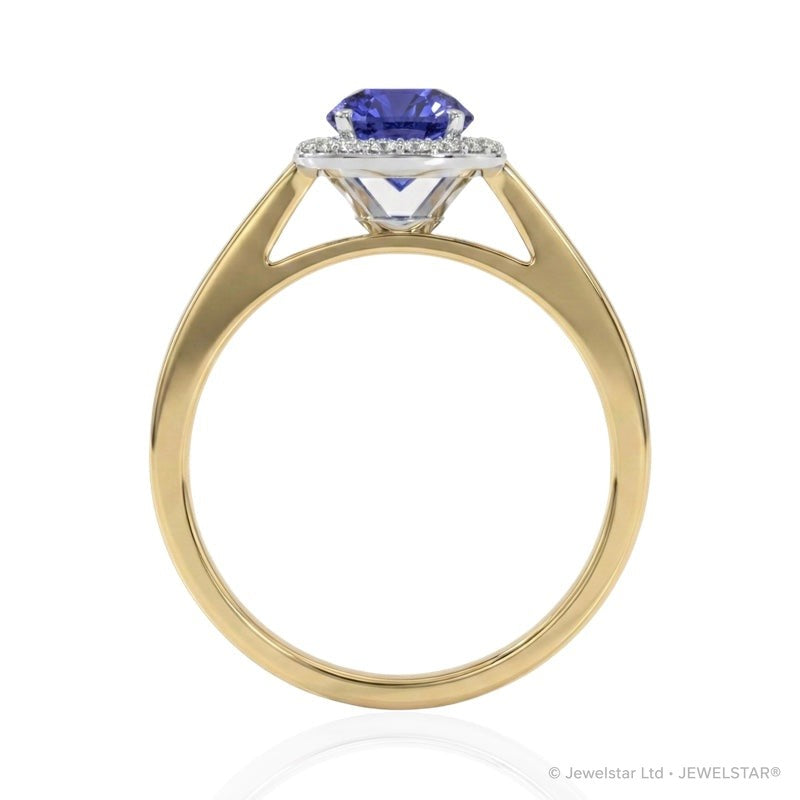 R-42346-TZ-Y  Diamond & Tanzanite Cluster Ring