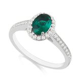R-42347-EM-W - Diamond & Emerald Halo Ring