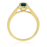 R-42347-EM-Y - Diamond & Emerald Halo Ring