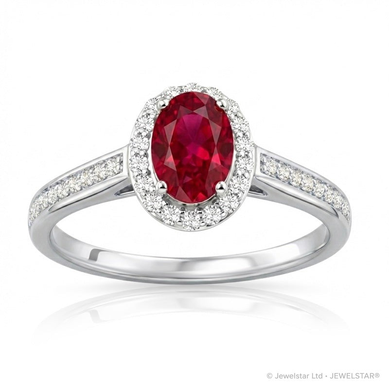 R-42347-RU-W   Diamond & Ruby Cluster Ring