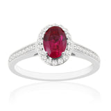 R-42347-RU-W - Diamond & Ruby Halo Ring