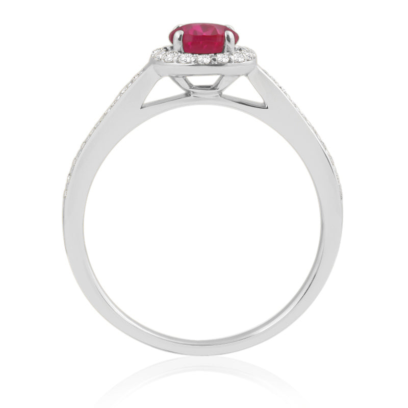R-42347-RU-W  Diamond & Ruby Halo Ring