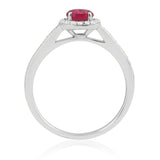 R-42347-RU-W  Diamond & Ruby Halo Ring