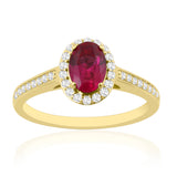 R-42347-RU-Y  Diamond & Ruby Halo Ring