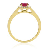 R-42347-RU-Y  Diamond & Ruby Halo Ring