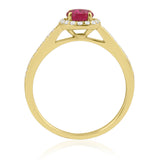 R-42347-RU-Y - Diamond & Ruby Halo Ring