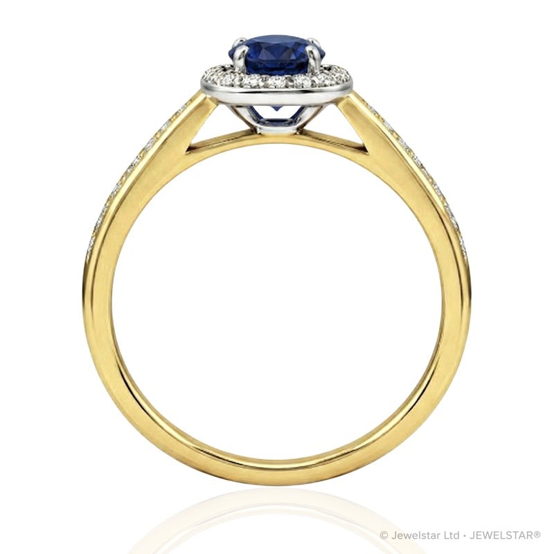 R-42347-SA-Y  Diamond & Sapphire Cluster Ring