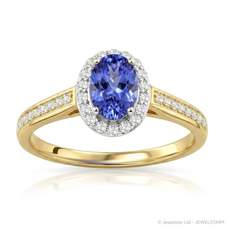 R-42347-TZ-Y  Diamond & Tanzanite Cluster Ring