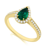 R-42348-EM-Y - Diamond & Emerald Halo Ring