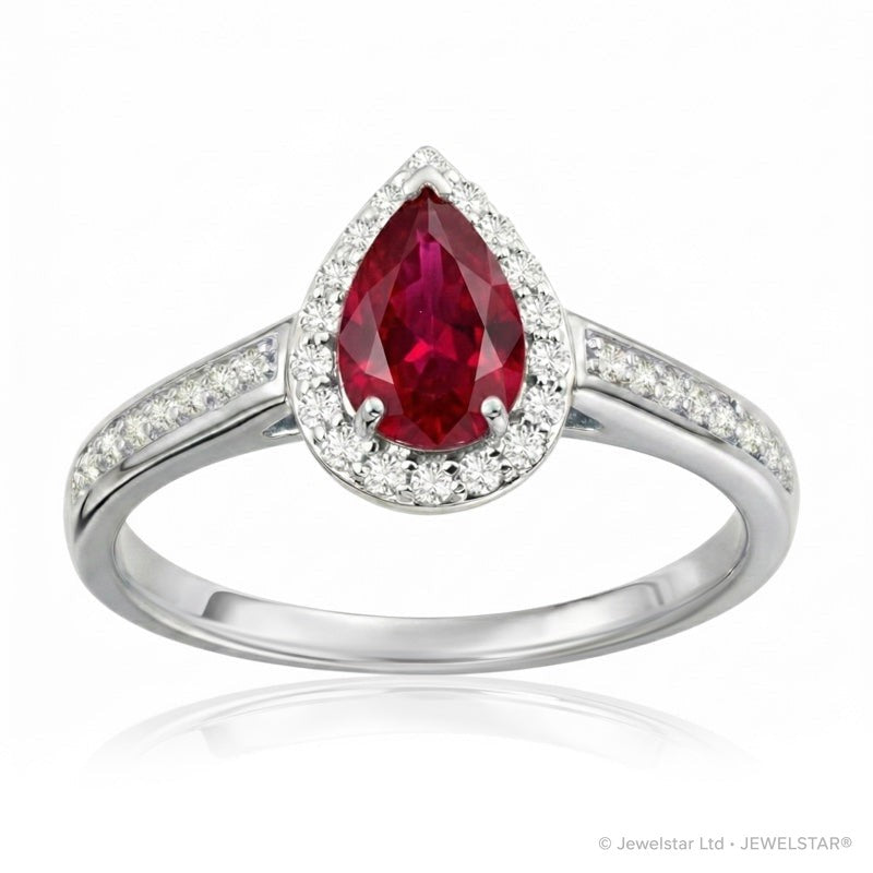 R-42348-RU-W  Diamond & Ruby Cluster Ring