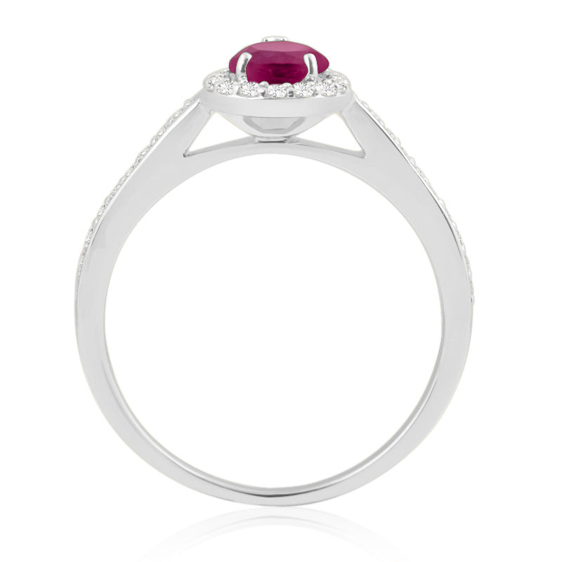 R-42348-RU-W  Diamond & Ruby Halo Ring
