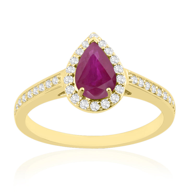 R-42348-RU-Y  Diamond & Ruby Halo Ring