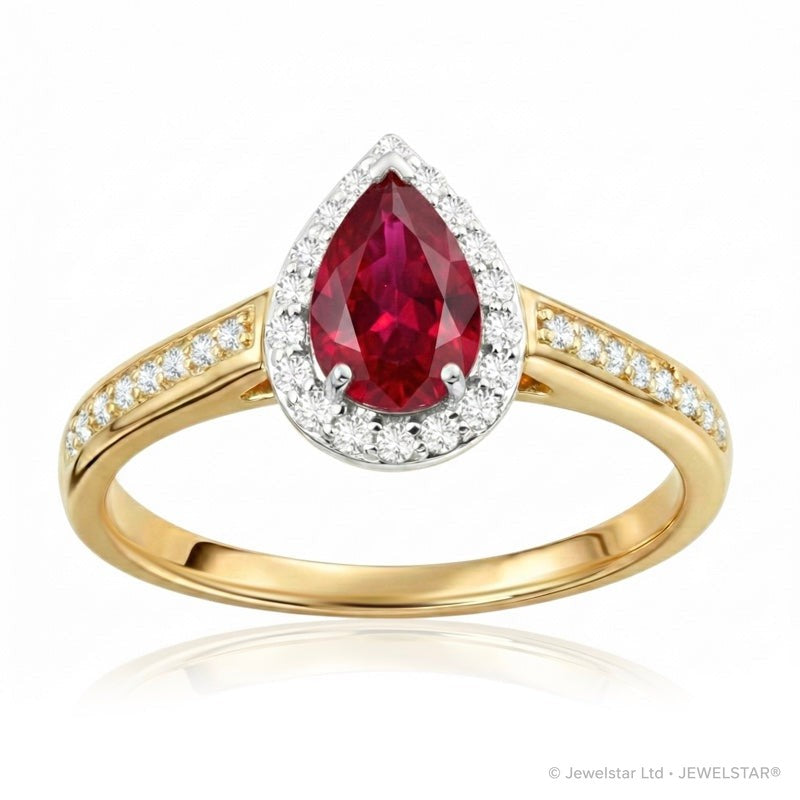 R-42348-RU-Y  Diamond & Ruby Cluster Ring