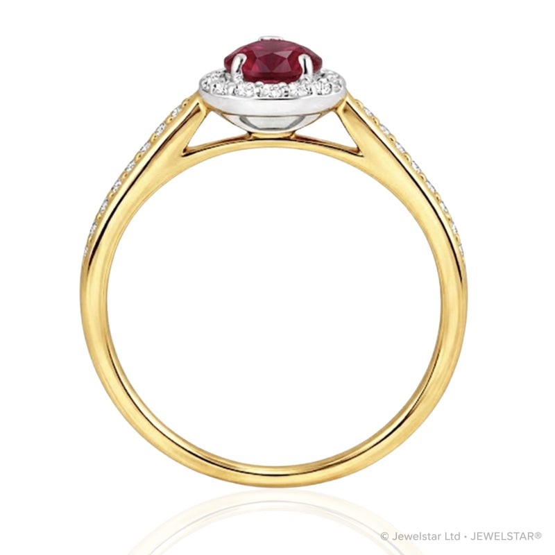 R-42348-RU-Y  Diamond & Ruby Cluster Ring