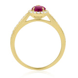 R-42348-RU-Y  Diamond & Ruby Halo Ring