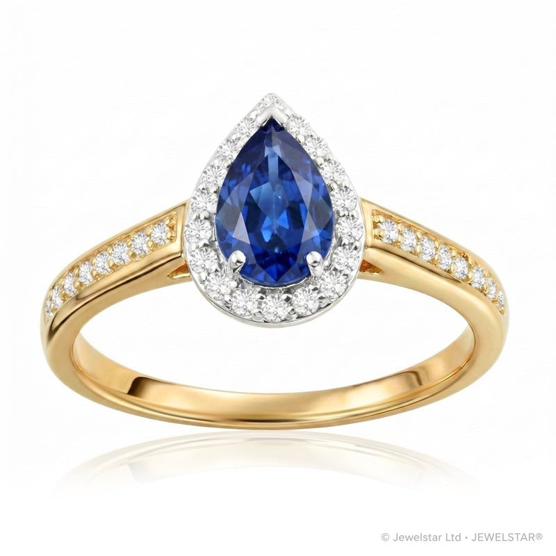 R-42348-SA-Y  Diamond & Sapphire Cluster Ring