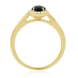 R-42348-SA-Y  Diamond & Sapphire Halo Ring