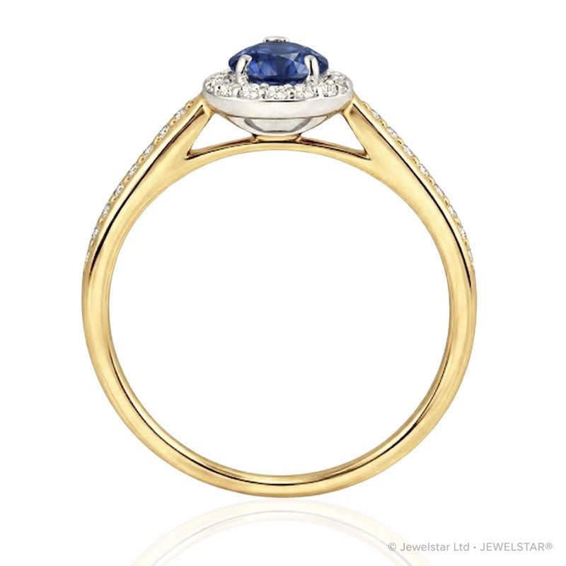 R-42348-SA-Y  Diamond & Sapphire Cluster Ring
