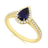R-42348-SA-Y  Diamond & Sapphire Halo Ring