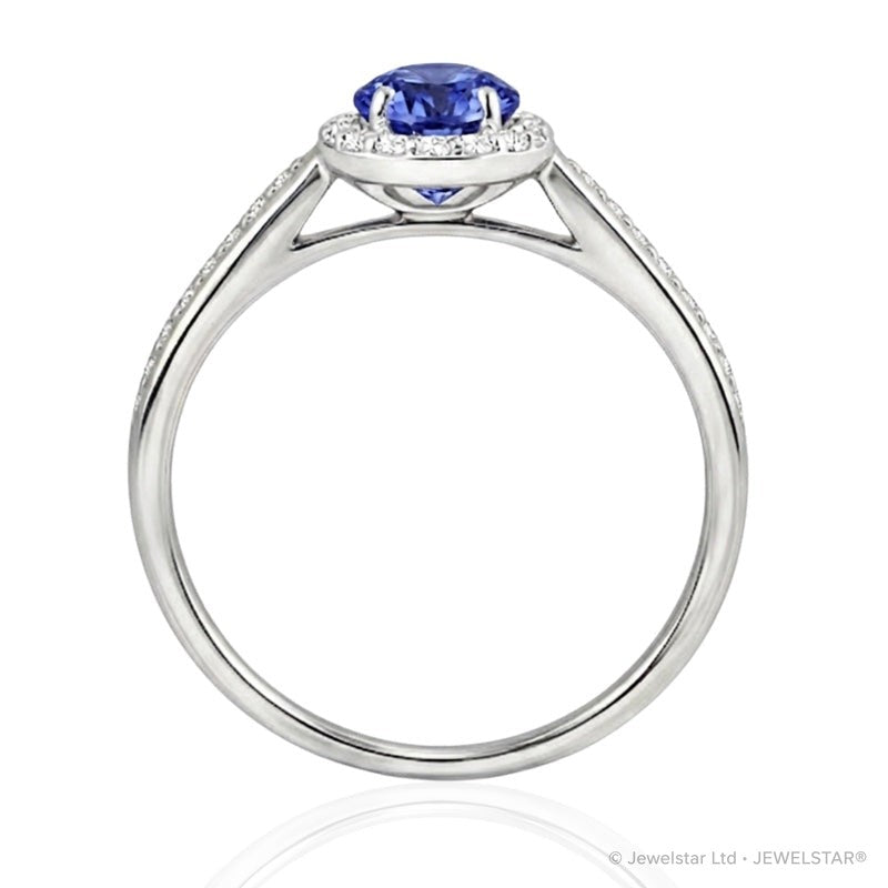 R-42348-TZ-W  Diamond & Tanzanite Cluster Ring