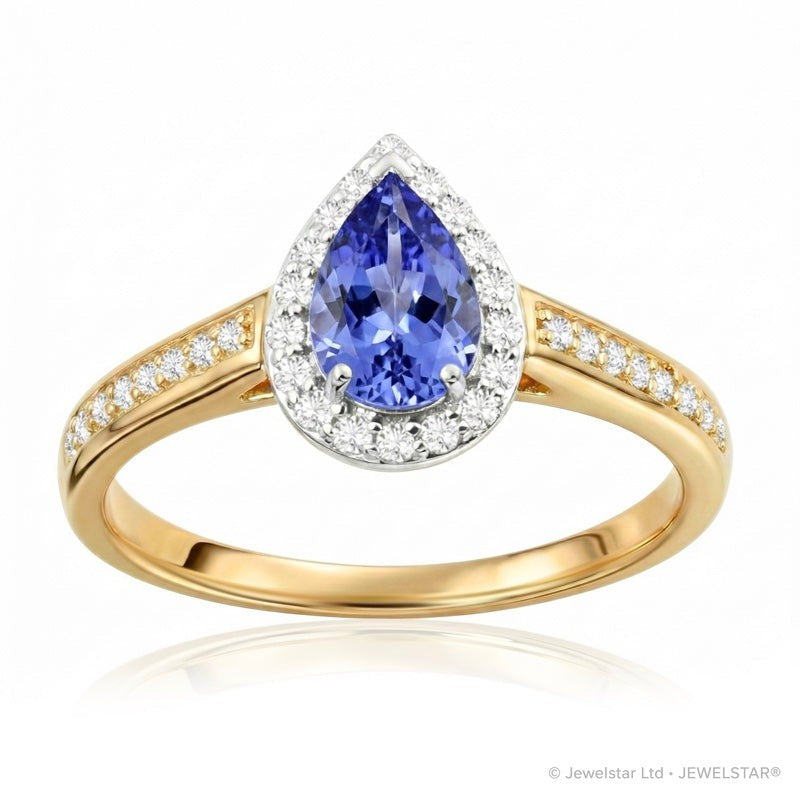 R-42348-TZ-Y  Diamond & Tanzanite Cluster Ring