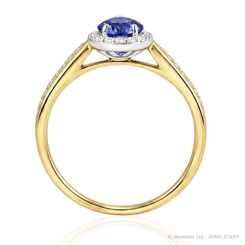 R-42348-TZ-Y  Diamond & Tanzanite Cluster Ring