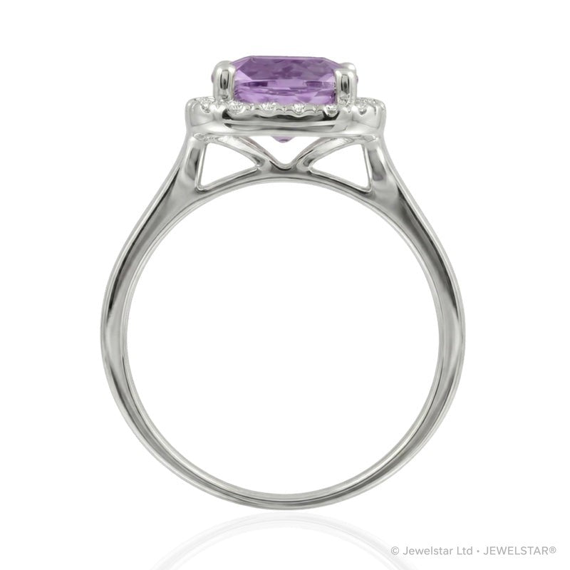 R-43580-AM-W  Diamond & Amethyst Cluster Ring